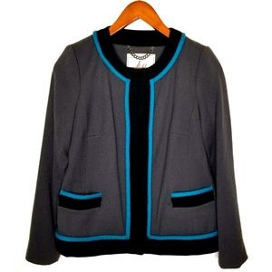 MILLY Wool Crop Cady Coat Blazer Jacket Victorian